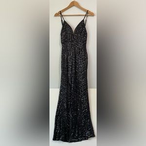 Black Sequined Gown